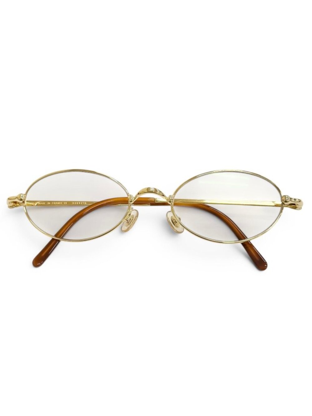 Cartier Vintage Trinity Sunglasses Gold Brown Light Beige Eyewear